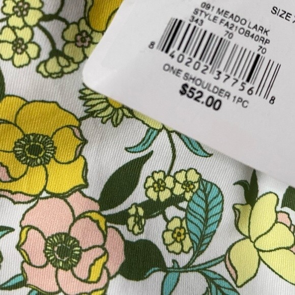 Women’s Floral One-piece One Shoulder Asymmetric Swimsuit Size 20 XXL 2X Plus - Picture 8 of 11